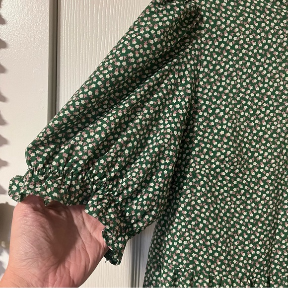 Prettygarden, Women's High Waisted Tiered Dress, Green Floral Print, Large - Picture 3 of 3